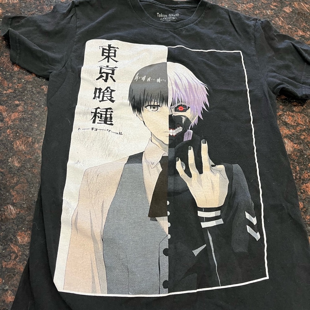 Funimation Tokyo Ghoul T-Shirt Split Face Ken Kaneki Kanji Pic Anime Manga SZ S